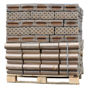 Palette mixte de briquettes de bois Pini Kay + Nestro Mix (960 kg)