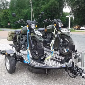 Remorque porte-moto abaissable et pliable 2 motos Cochet noir
