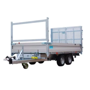 Remorque multifonctionnelle Benne et plateau basculant 2 Essieux de 1800 KG 352×192 – PTC – 3500 KG – CU 2400KG – roues 195/60R12