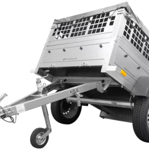 Petite remorque à vendre – Garden Trailer 150 KIPP [avec bâche plate grise, roue jockey]