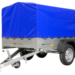 REMORQUE DE JARDIN UNITRAILER 264/2 KIPP AVEC ROUE DE SUPPORT, CHÂSSIS H-800 ET COUVERCLE BLEU