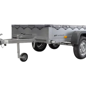 REMORQUE UNITRAILER 264/2 KIPP AVEC ROUE JOCKEY, TIGE DE SUPPORT DE BÂCHE ET BÂCHE PLATE GRISE