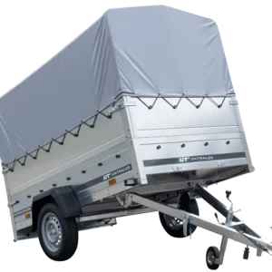 Remorque haute avec rehausses de ridelles et bâche haute – 2,30 x 1,25 m – Garden Trailer 230 KIPP