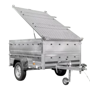 Remorque légère 200×125 UNITRAILER GARDEN 201 KIPP avec côtés BIS et couverture en aluminium
