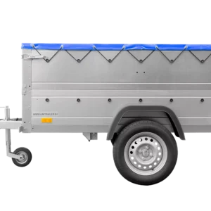 Remorque neuve 200×106 avec bâche plate, rehausses de ridelles et roue jockey – Garden Trailer 200 KIPP
