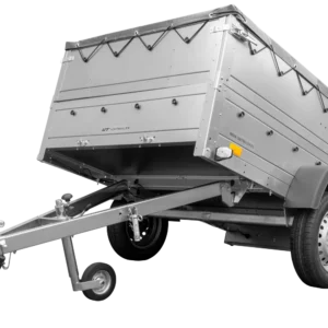 Remorque neuve 200×125 avec bâche plate, rehausses de ridelles et roue jockey – Garden Trailer 201 KIPP