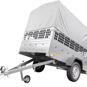 Remorque pour permis B Garden Trailer 201 KIPP 500 kg 200 x 125 cm [avec rehausses grillagées, bâche haute, arceau et roue jockey]