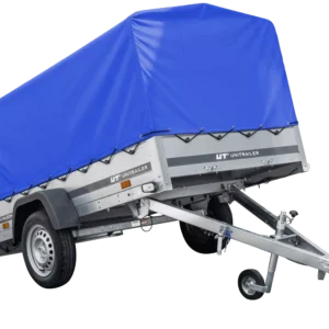 Remorque routière avec bâche haute bleue, arceau H-800 et roue jockey 230×125 Garden Trailer 230 KIPP