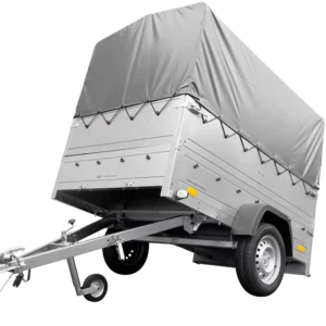 Remorque simple essieu 200×106 avec bâche haute, arceau, rehausses de ridelles et roue jockey – Garden Trailer 200 KIPP